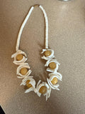 Vintage Yellow Shell Beads and Puka Shell Necklace