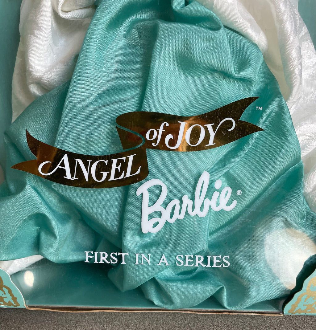 Vintage 1998 Collector Edition "Angel Of Joy" Barbie Doll First in a Series Turquoise Dress with Gold Wings