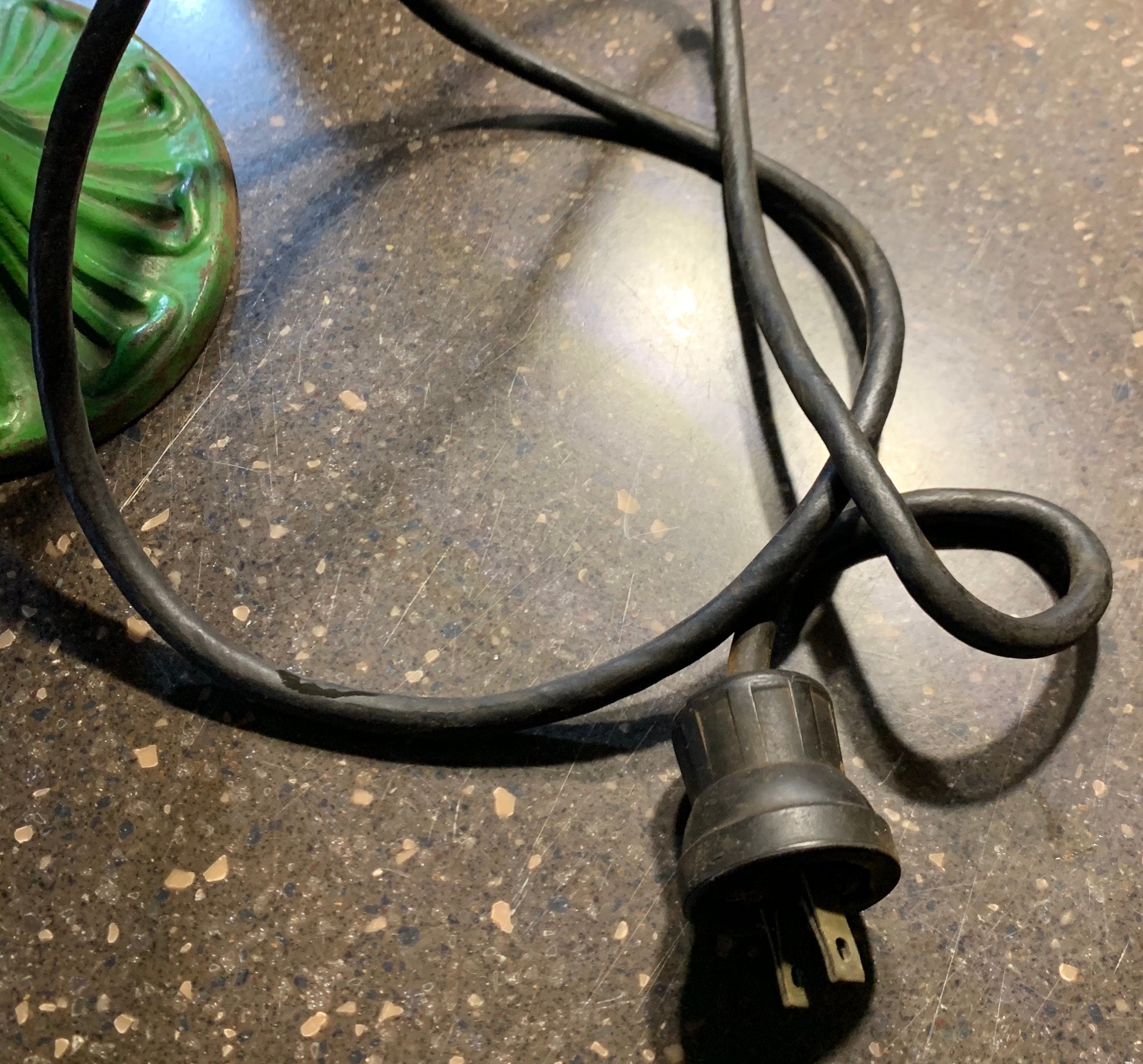 Unique Antique 1920's Painted Green Cast Iron Heat Lamp