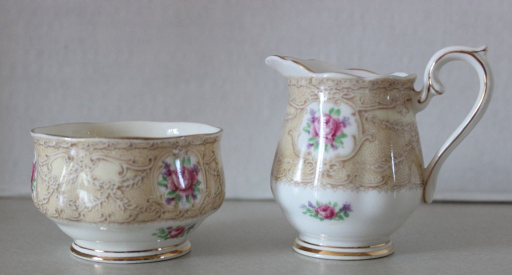 Royal Albert Devonshire Lace Creamer and Sugar Bowl