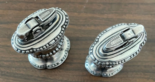 Beautiful Pair of Vintage Ronson Mayfair Silver Plate Table Lighters