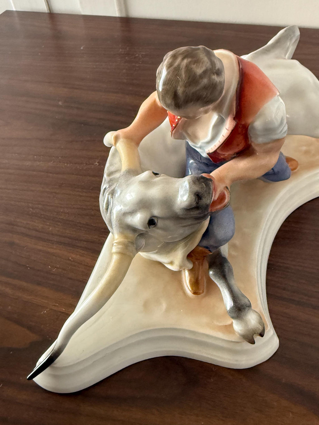 Large Herend Sculpture 5474 "TOLDI & THE BULL" Bull Fighter 16” Long