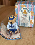 Enesco Centimental Bear Morris Minor Bear with Blue Hat Figurine #116785