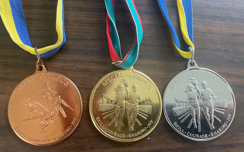 Unique Lot of 3 Special Olympics KENNEDY Gold Silver Bronze Medals Medallion Awards Great Condition