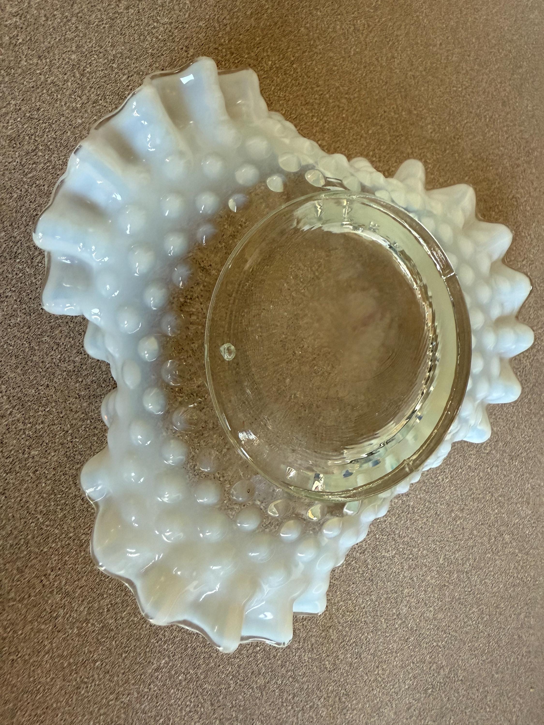 Vintage Fenton Opalescent Hobnail Candy Dish Serving Dish Great for the Holidays