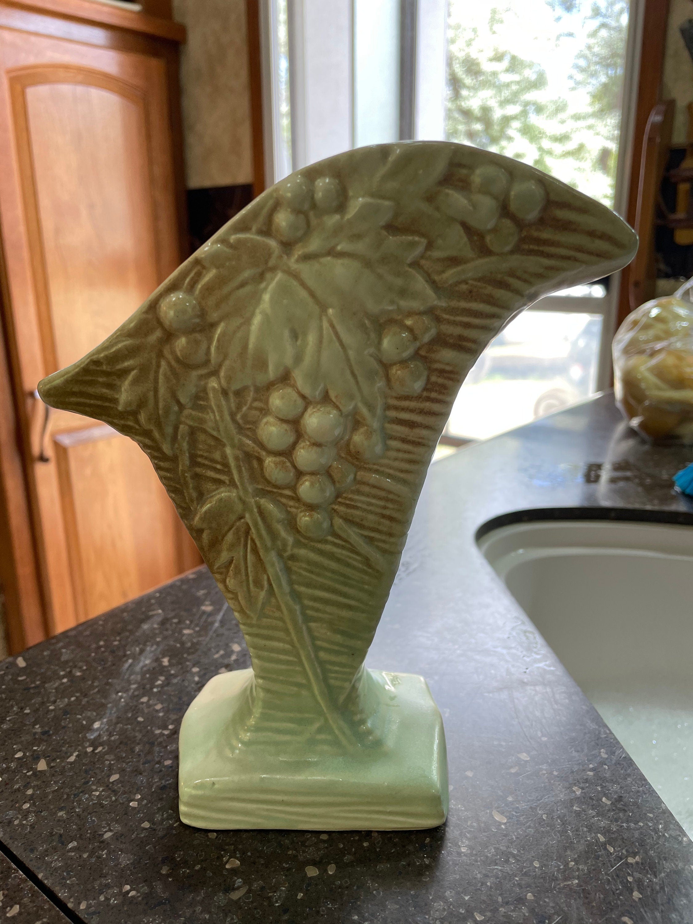 Vintage McCoy Grape Fan Vase