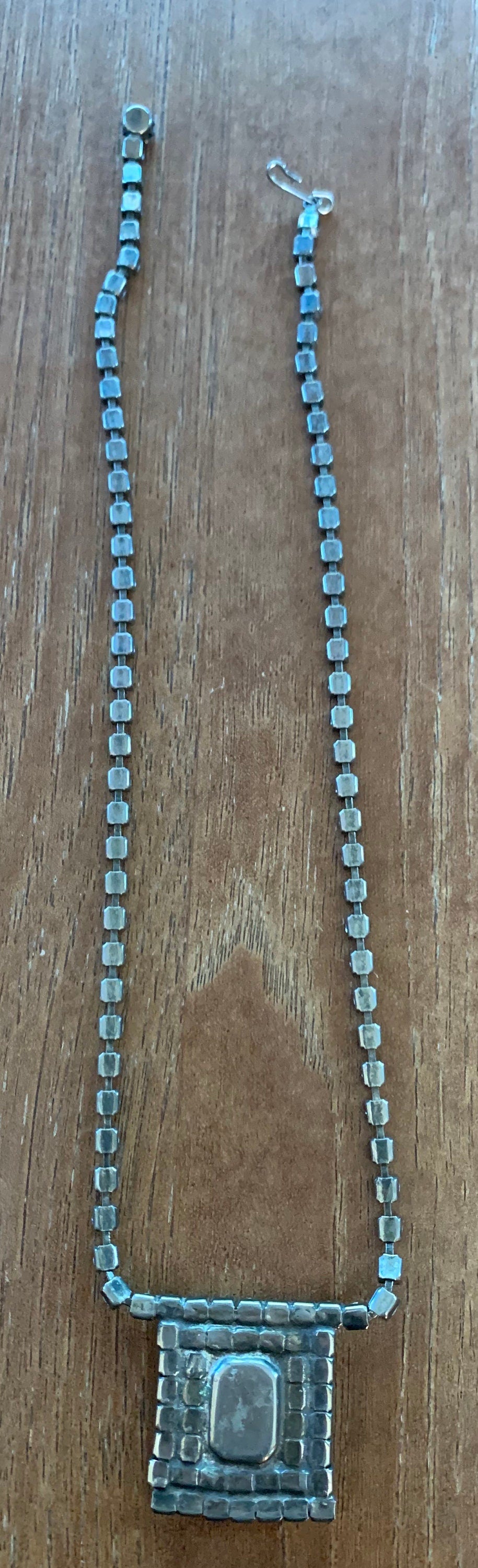 Vintage Art Deco Black and White Rhinestone  Necklace