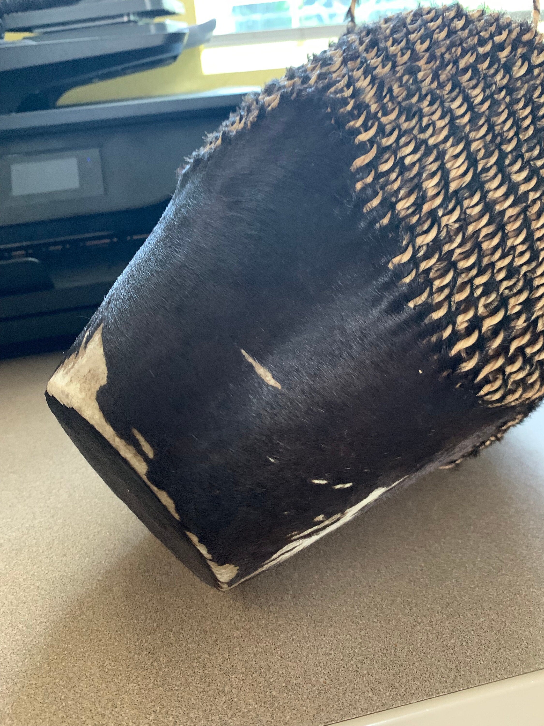 Small 9 1/4" Vintage Handmade Cowhide Djembe Drum