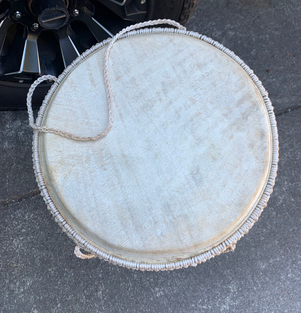Huge 28" Vintage Handmade Hand Carved Djembe Drum