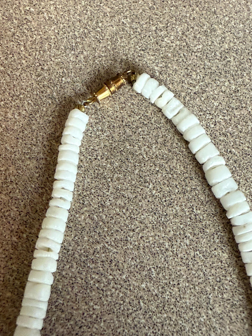 Vintage Yellow Shell Beads and Puka Shell Necklace