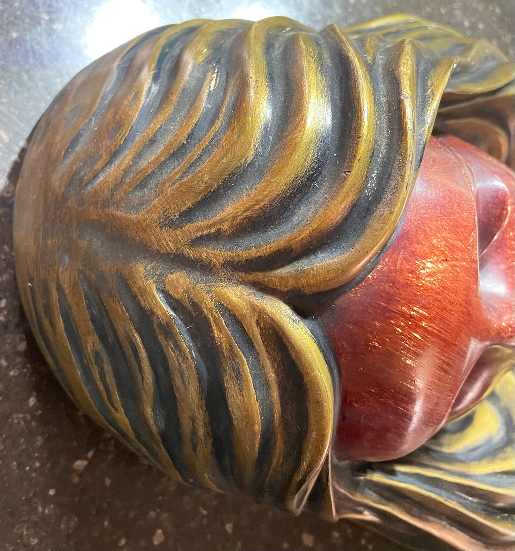 Unique Vintage Achatit Ladies Head Wall Sculpture with Original Tag
