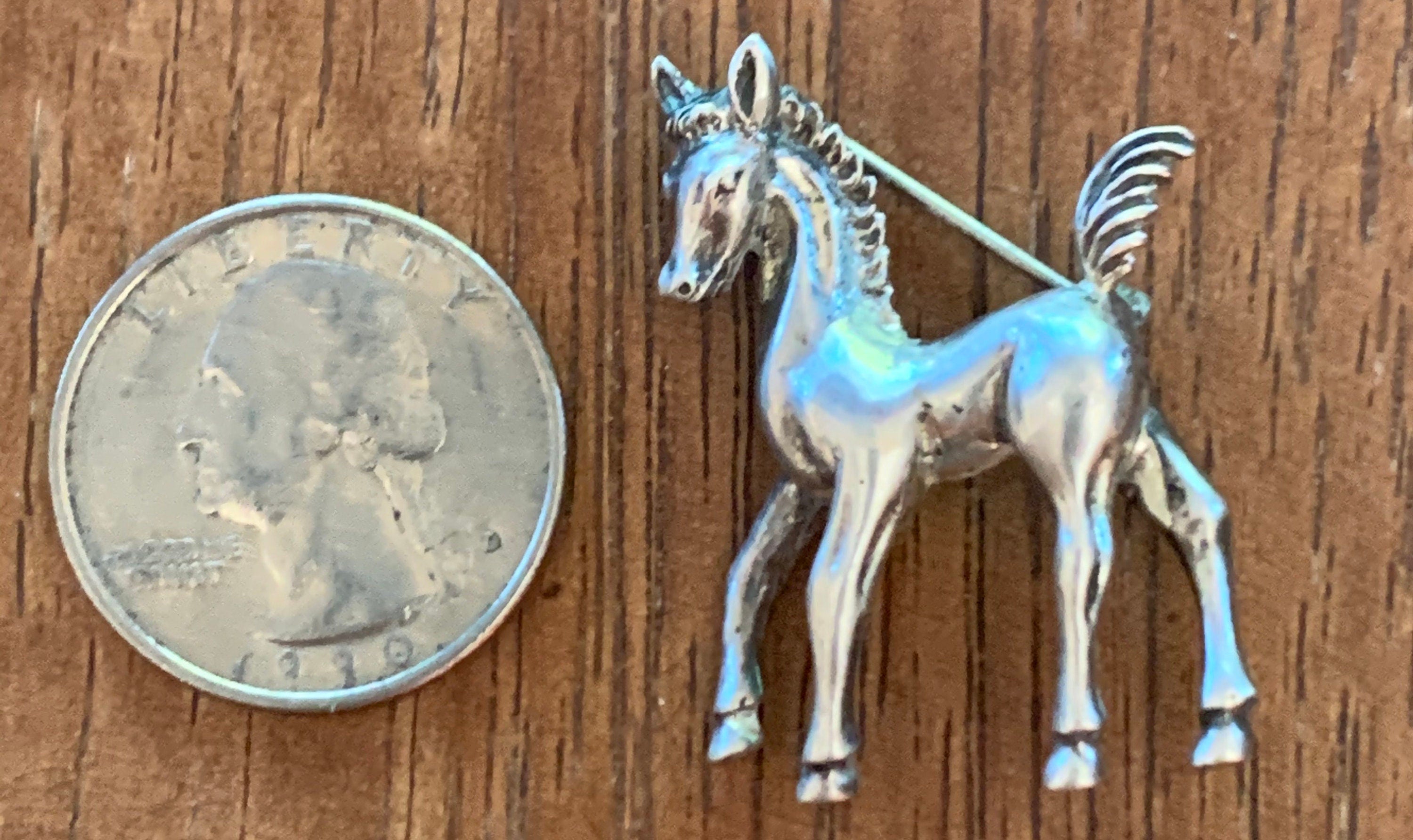 Vintage Sterling Silver .925 Adorable Horse Foal by BEAU craft Brooch Pin