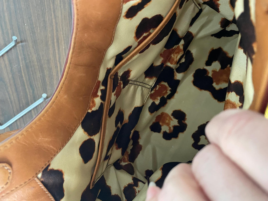 Vintage Genuine Kate Spade New York Brown and Golden Yellow Purse with Top Handles