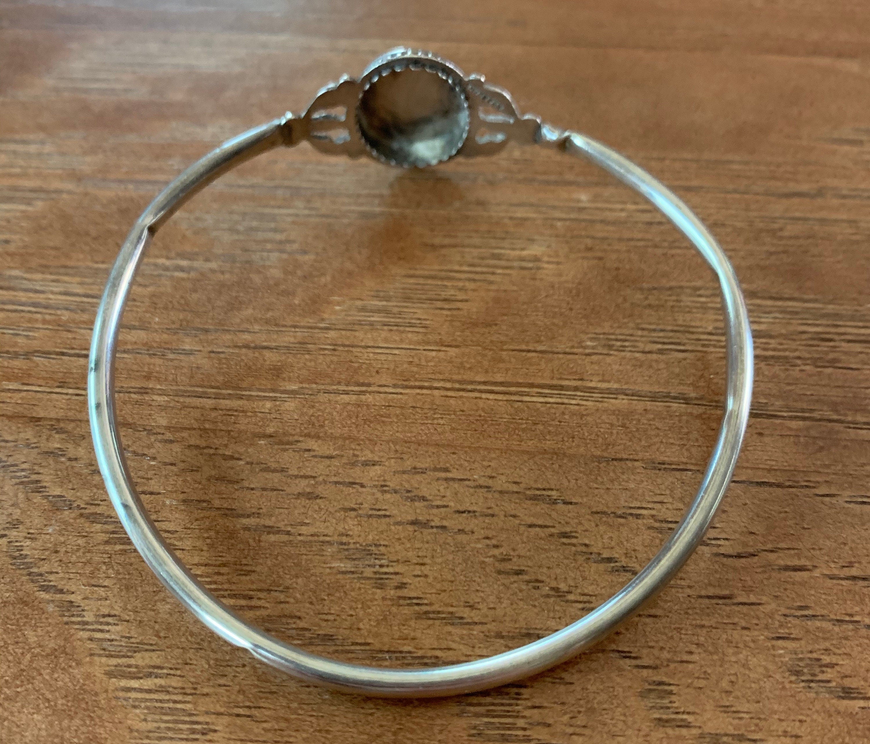 Edwardian Antique Sterling Silver Monogram Initial Bracelet