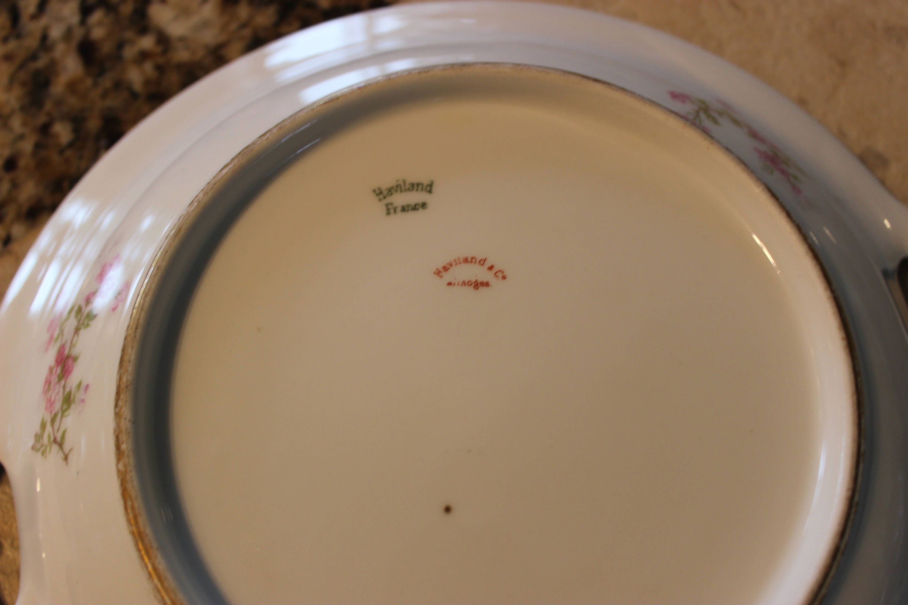 Antique Haviland Limoges Double Handle Serving Bowl