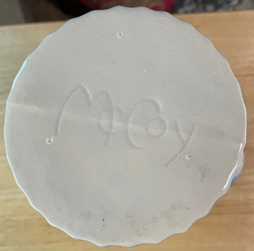 Beautiful and Unique Large Signed McCoy Vase with Flower Design