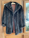 Stunning Dark Chocolate Mocha Mink Stroller Coat with Balloon Sleeves  Size Medium