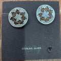 Beautiful Artist Stamped Native American Wedding Basket Sterling Silver Earrings